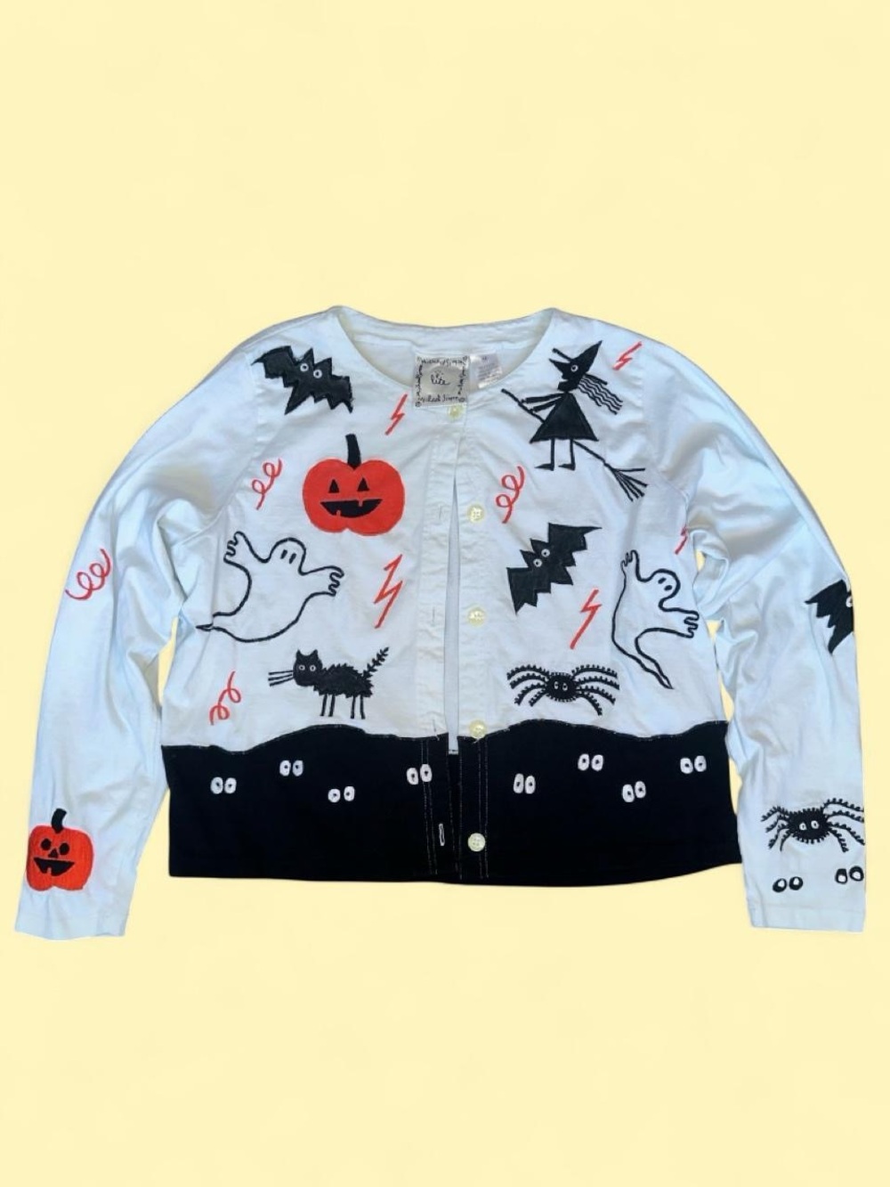RARE Vintage Michael Simon Lite Halloween Cardigan Sweater Medium - Picture 2 of 7
